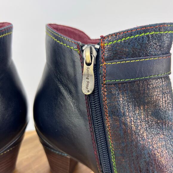 NEW L'Artiste By Spring Step 38 Captivate Women's Leather Block Heel Boots - Picture 10 of 14